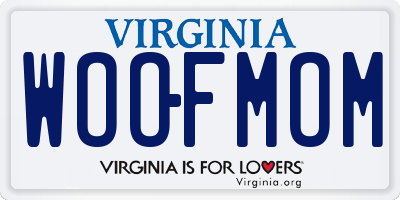 VA license plate WOOFMOM