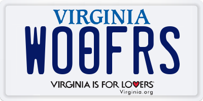 VA license plate WOOFRS