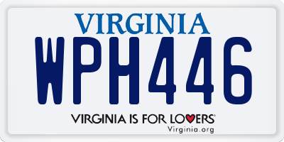 VA license plate WPH446