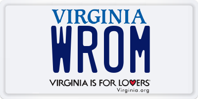 VA license plate WROM