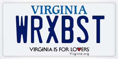 VA license plate WRXBST