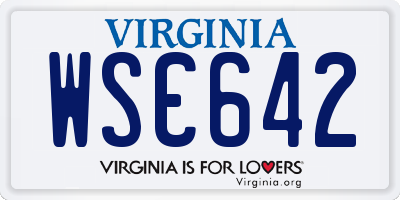 VA license plate WSC642