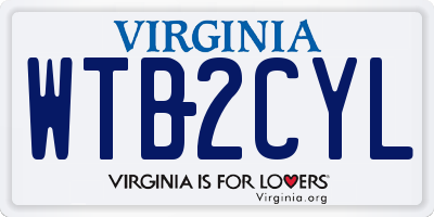 VA license plate WTB2CYL