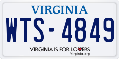 VA license plate WTS4849