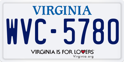 VA license plate WVC5780