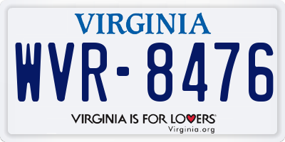 VA license plate WVR8476