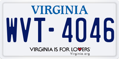 VA license plate WVT4046