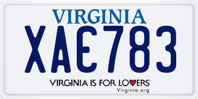 VA license plate XAC783