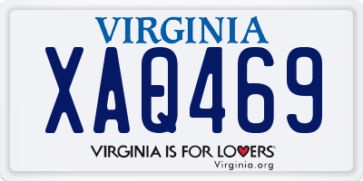 VA license plate XAQ469