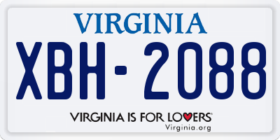 VA license plate XBH2088