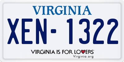 VA license plate XEN1322