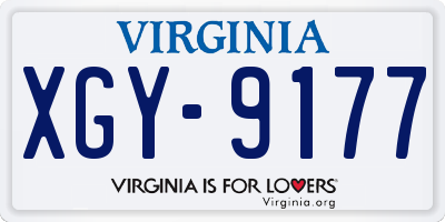 VA license plate XGY9177