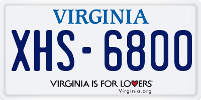 VA license plate XHS6800