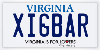 VA license plate XIGBAR