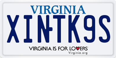 VA license plate XINTK9S