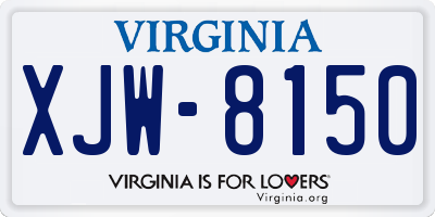 VA license plate XJW8150