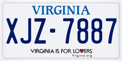 VA license plate XJZ7887