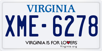 VA license plate XME6278