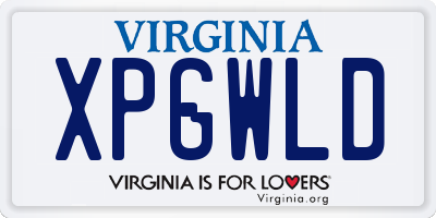 VA license plate XPGWLD