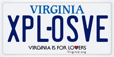 VA license plate XPLOSVE