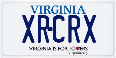 VA license plate XRCRX