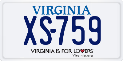 VA license plate XS759