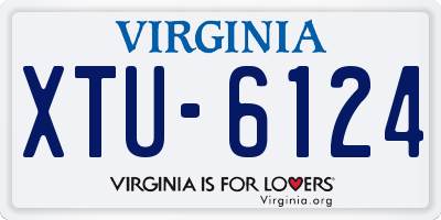 VA license plate XTU6124