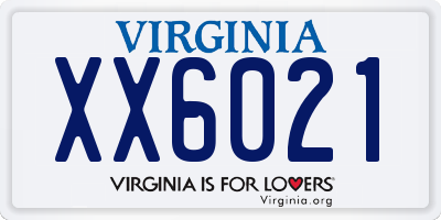 VA license plate XX6021