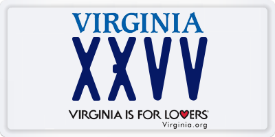 VA license plate XXVV