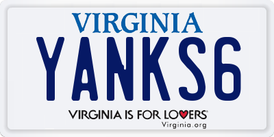 VA license plate YANKS6