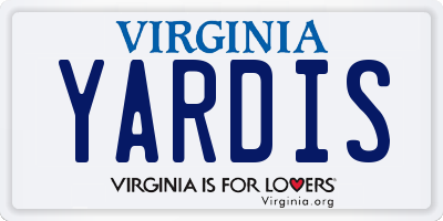 VA license plate YARDIS