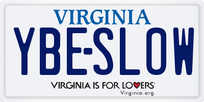 VA license plate YBESLOW