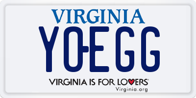 VA license plate YOEGG