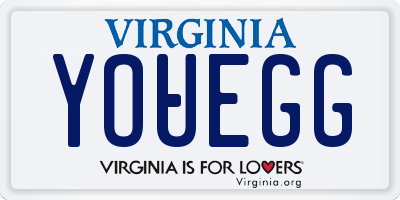 VA license plate YOUEGG