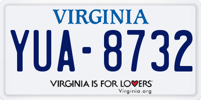 VA license plate YUA8732