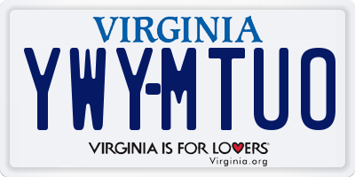 VA license plate YWYMTUO