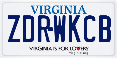 VA license plate ZDRWKCB