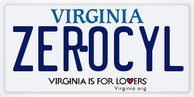 VA license plate ZEROCYL