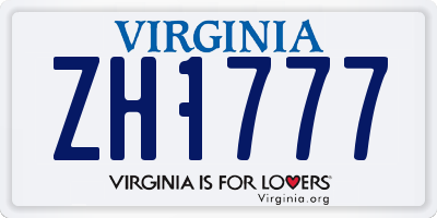 VA license plate ZH1777