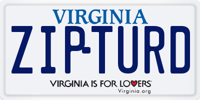 VA license plate ZIPTURD