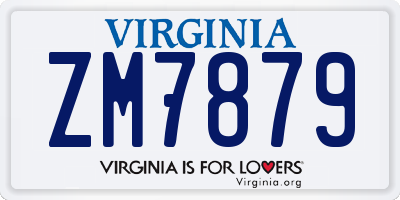 VA license plate ZM7879