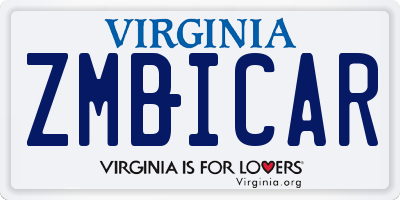 VA license plate ZMBICAR