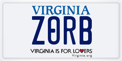 VA license plate ZORB