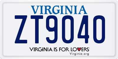 VA license plate ZT9040