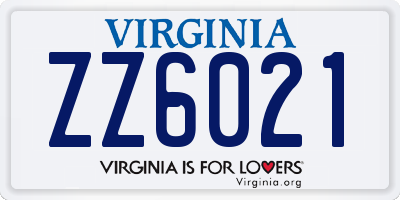 VA license plate ZZ6021