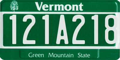 VT license plate 121A218
