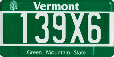 VT license plate 139X6