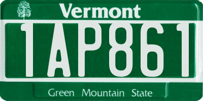 VT license plate 1AP861