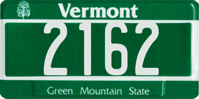 VT license plate 2162