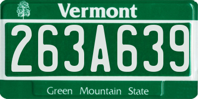 VT license plate 263A639